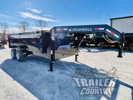 New 2026 NEW 7' x 16' Iron Bull 3 Stage Telescopic Hydraulic Hoist GN Dump Trlr w/ 36" High Sides