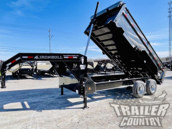 New NEW 7' x 16' Iron Bull 3 Stage Telescopic Hydraulic Hoist GN Dump Trlr w/ 36  High Sides