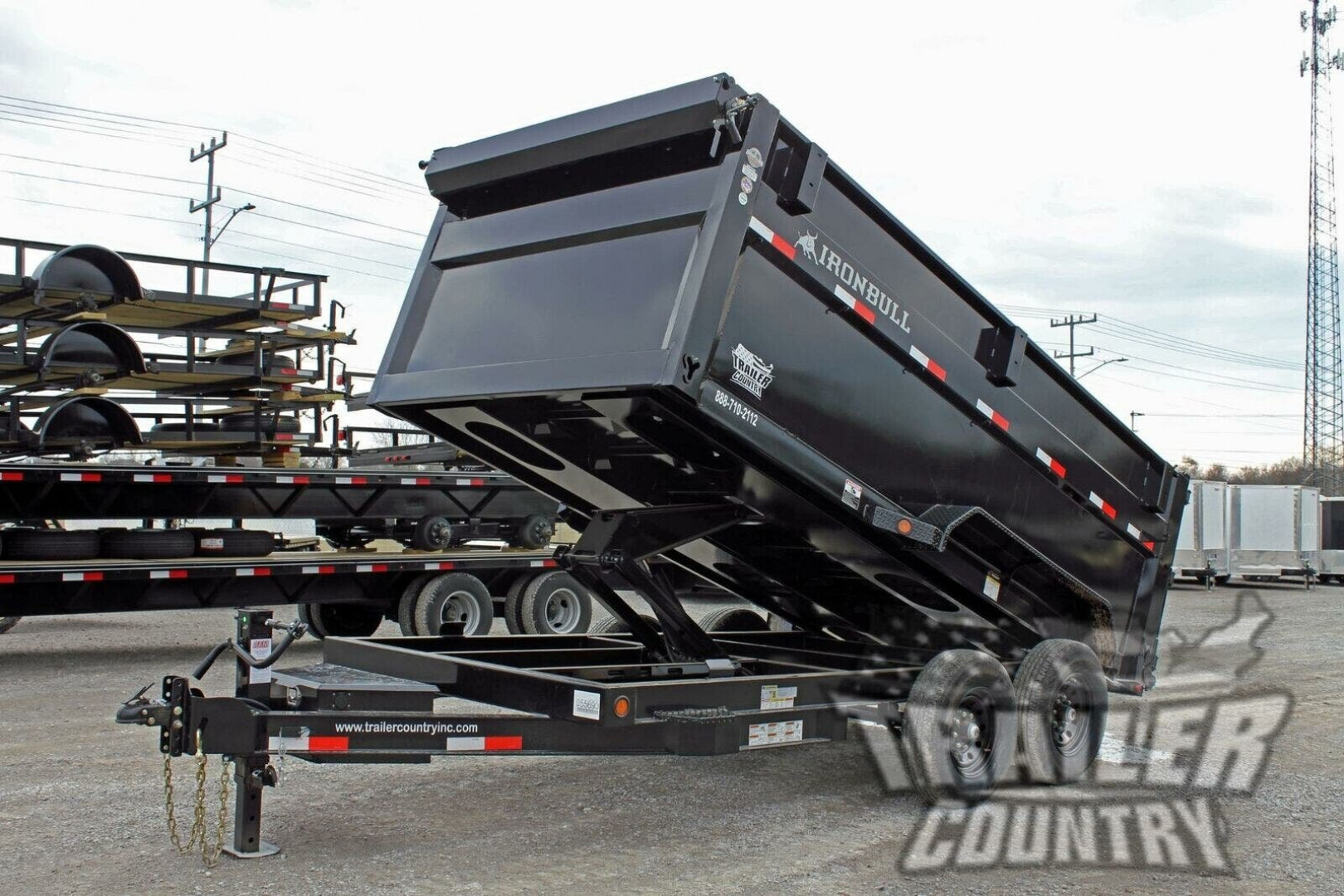 New 7' x 14' Iron Bull Scissor Hoist Hydraulic Dump Trailer w/ 48" High Sides,