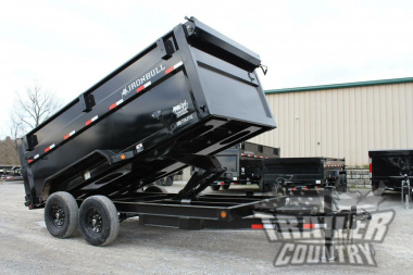 New 7' x 14' Iron Bull Scissor Hoist Hydraulic Dump Trailer w/ 48  High Sides,