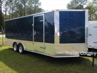 New NEW 8.5 x 24 Trailer with 24  Sides & Rear, (10) D-Rings, Stabilizer Jacks, Mag Wheels
