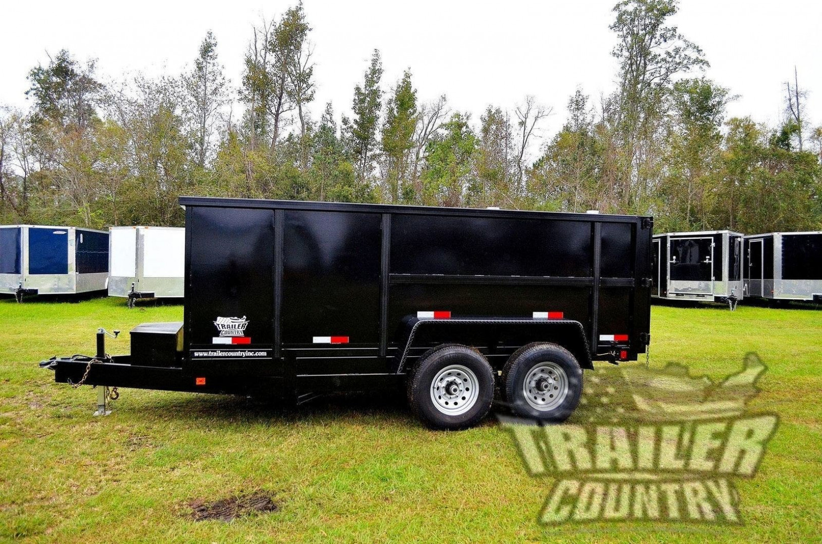 New 7' x 14' Bumper Pull Hydraulic Dump Trailer w/Rear Doors & Removable Ramps