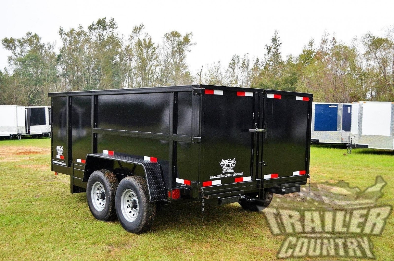New 7' x 14' Bumper Pull Hydraulic Dump Trailer w/Rear Doors & Removable Ramps