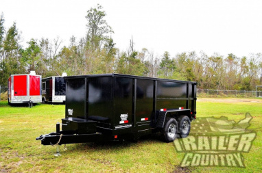 New 7' x 14' Bumper Pull Hydraulic Dump Trailer w/Rear Doors & Removable Ramps