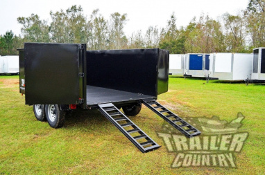 New 7' x 14' Bumper Pull Hydraulic Dump Trailer w/Rear Doors & Removable Ramps