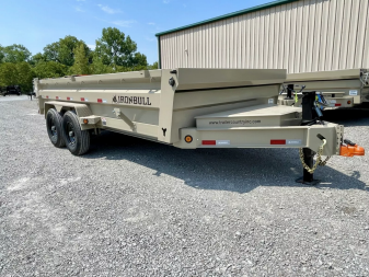 New 7'x 16' Tandem Axle, Bumper Pull, Scissor Hoist Hydraulic Dump Trailer **SAND**