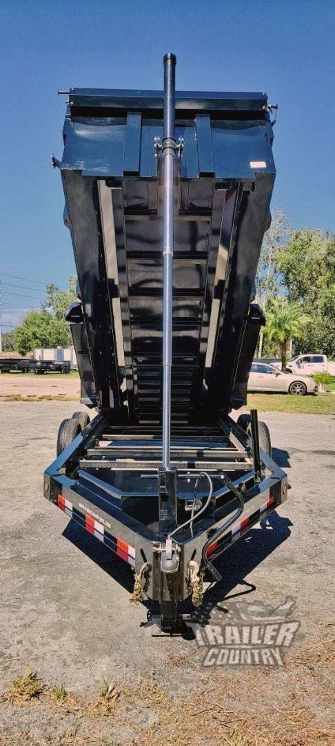 New Brand New 7'x16' Tandem Axle, Bumper Pull, 3 Stage Telescopic Cylinder Dump Trlr