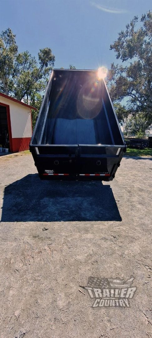 New Brand New 7'x16' Tandem Axle, Bumper Pull, 3 Stage Telescopic Cylinder Dump Trlr
