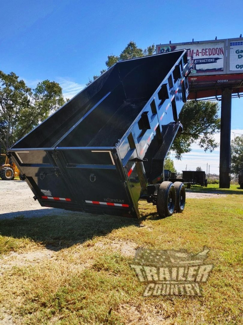 New Brand New 7'x16' Tandem Axle, Bumper Pull, 3 Stage Telescopic Cylinder Dump Trlr