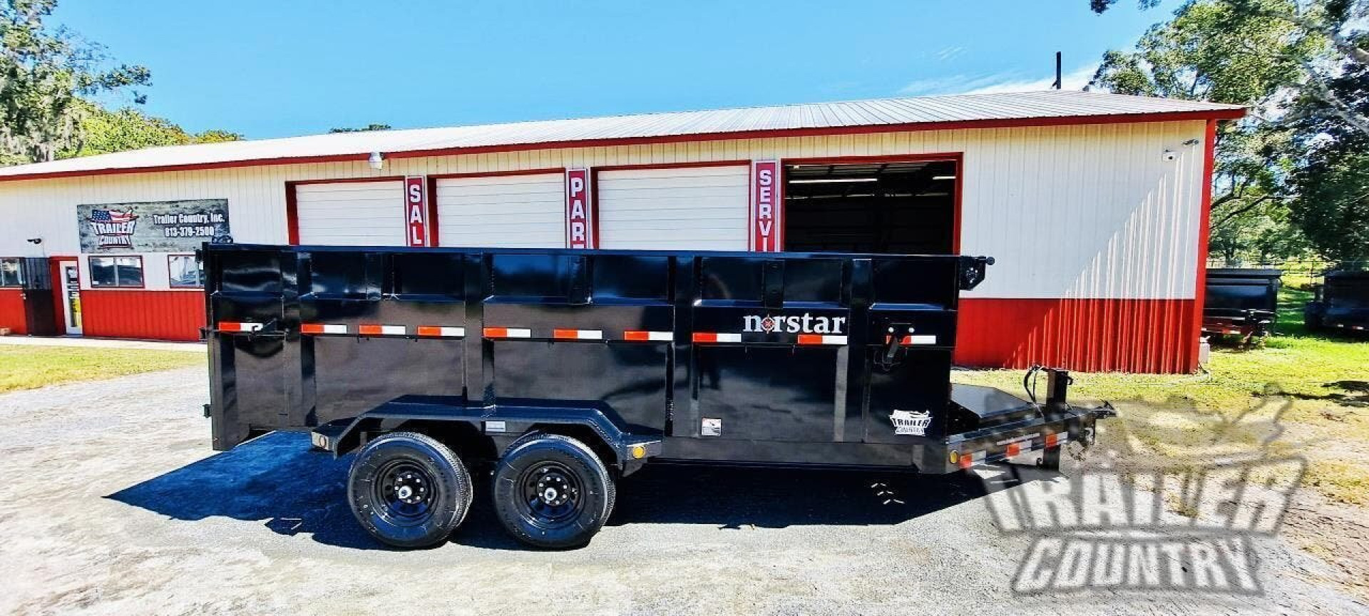 New Brand New 7'x16' Tandem Axle, Bumper Pull, 3 Stage Telescopic Cylinder Dump Trlr