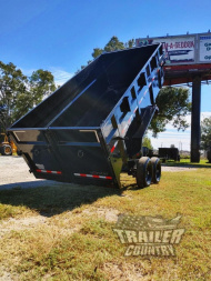New Brand New 7'x16' Tandem Axle, Bumper Pull, 3 Stage Telescopic Cylinder Dump Trlr