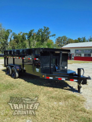 New Brand New 7'x16' Tandem Axle, Bumper Pull, 3 Stage Telescopic Cylinder Dump Trlr