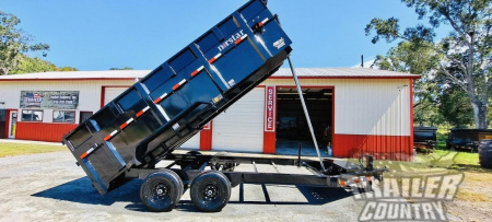 New Brand New 7'x16' Tandem Axle, Bumper Pull, 3 Stage Telescopic Cylinder Dump Trlr