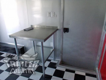 New 2026 8.5X20 V NOSE ENCLOSED CARGO CONCESSION VENDING TRAILER W/ PORCH