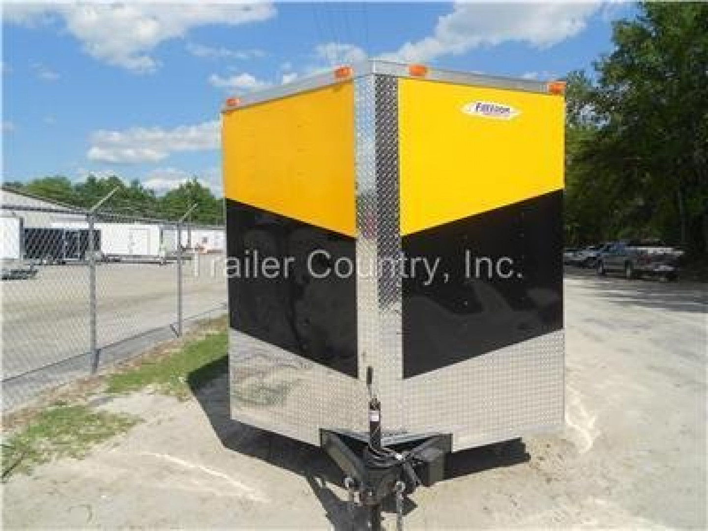 New 2026 7 x 14 V-Nosed Enclosed Cargo Triple Color Motorcycle Trailer Ramp