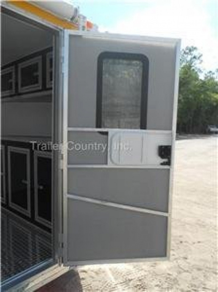 New 2026 7 x 14 V-Nosed Enclosed Cargo Triple Color Motorcycle Trailer Ramp