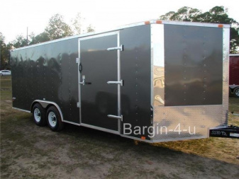 New Brand New 8.5 x 20 Tandem Axle, V-Nosed Enclosed Carhauler Trailer