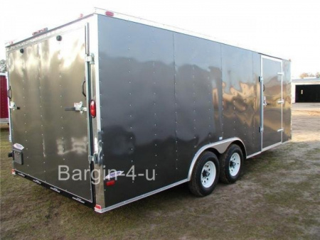 New 2026 Brand New 8.5 x 20 Tandem Axle, V-Nosed Enclosed Carhauler Trailer