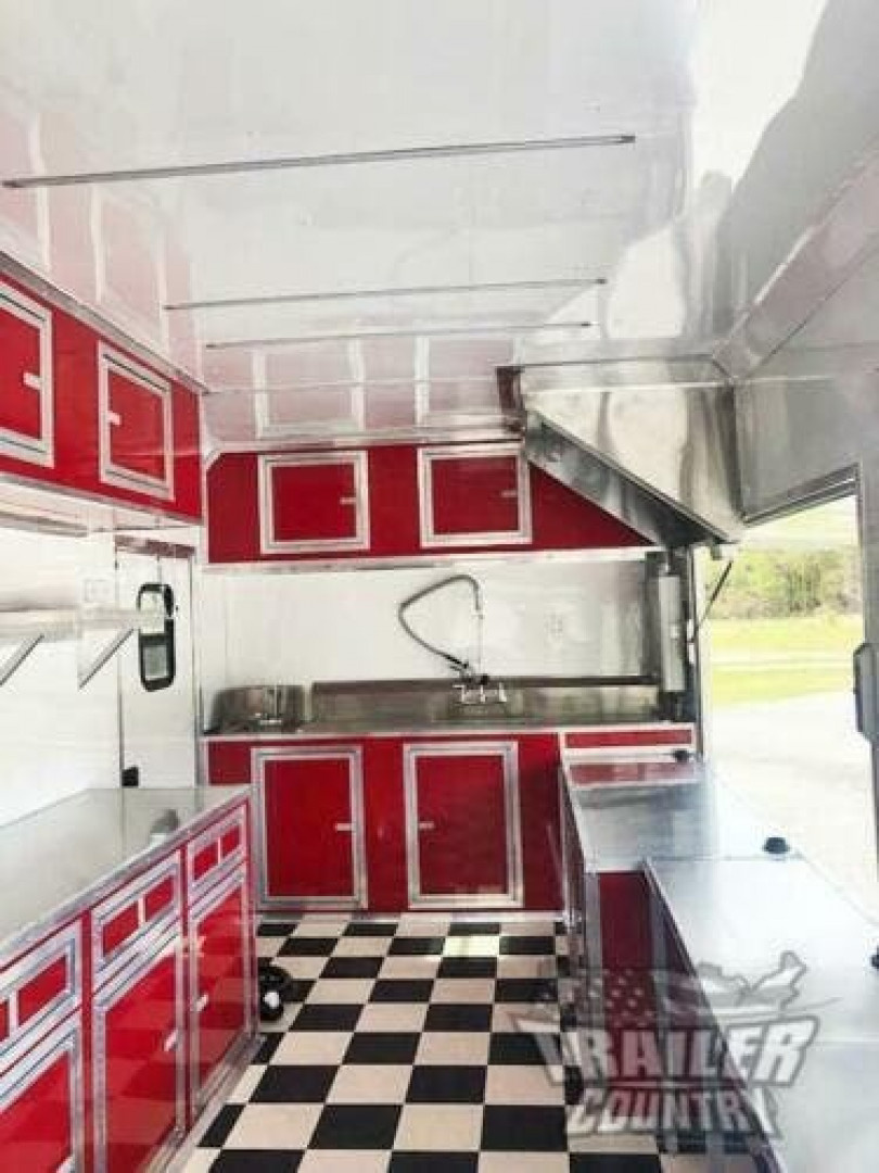 New 2026 NEW 20ft BBQ Trlr - Hood, Double serving Windows, Sinks, Marquees - LOADED
