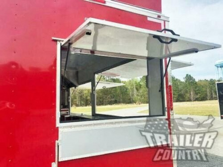 New 2026 NEW 20ft BBQ Trlr - Hood, Double serving Windows, Sinks, Marquees - LOADED