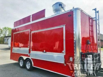 New NEW 20ft BBQ Trlr - Hood, Double serving Windows, Sinks, Marquees - LOADED