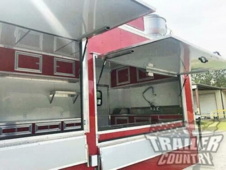 New 2026 NEW 20ft BBQ Trlr - Hood, Double serving Windows, Sinks, Marquees - LOADED