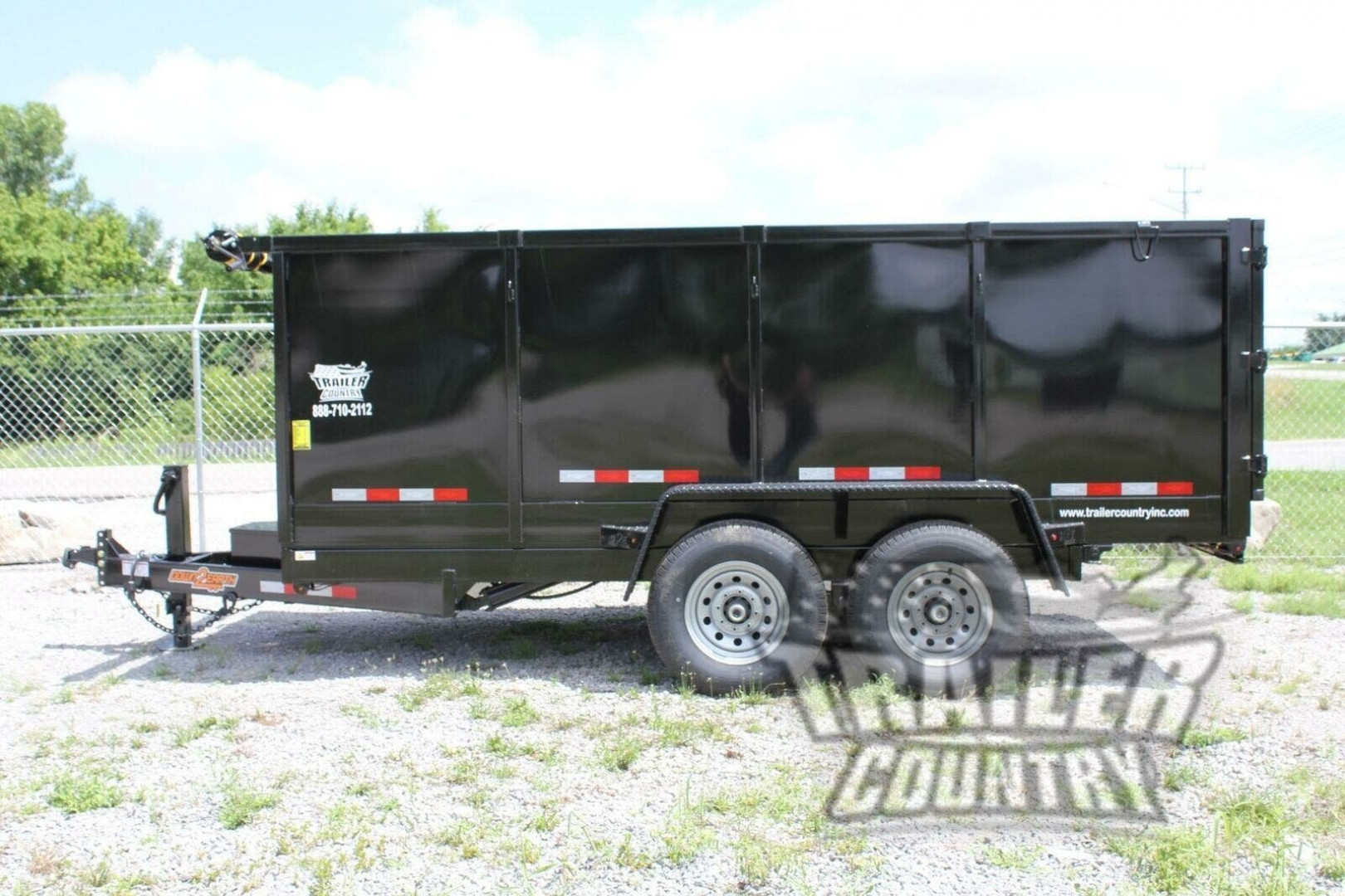 New NEW 7x14, 4FT sides Hydraulic Dump Trailer w/ 1 Piece Solid Steel Floor