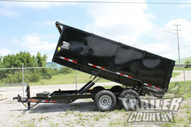New NEW 7x14, 4FT sides Hydraulic Dump Trailer w/ 1 Piece Solid Steel Floor