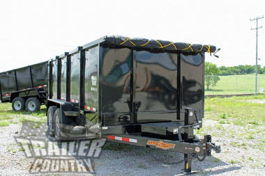 New NEW 7x14, 4FT sides Hydraulic Dump Trailer w/ 1 Piece Solid Steel Floor