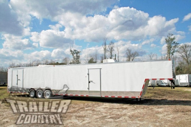 New Model 8.5 x 40 + 8' RISER Triple Axle, Enclosed Goose Neck Cargo Trailer