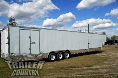 New 2026 New Model 8.5 x 40 + 8' RISER Triple Axle, Enclosed Goose Neck Cargo Trailer