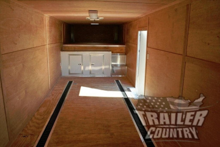 New 2026 New Model 8.5 x 40 + 8' RISER Triple Axle, Enclosed Goose Neck Cargo Trailer
