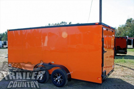 New 2026 NEW 7 X 16 Tandem Axle, Enclosed Motorcycle Cargo Trailer w/BLACKOUT Pkg