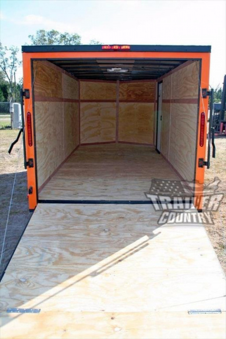 New 2026 NEW 7 X 16 Tandem Axle, Enclosed Motorcycle Cargo Trailer w/BLACKOUT Pkg