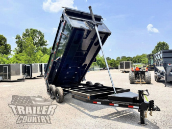 New NEW 7x14x48 Hydraulic 3- Stage Telescopic Hoist Dump Trailer w/ 7GA Steel Floor