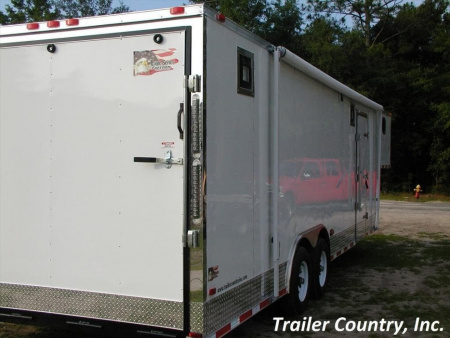 New 2026 Brand New 8.5x24 + 8' RISER Tandem Axle, Enclosed Gooseneck Cargo Trailer