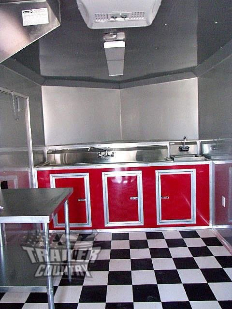 New 2026 8.5X20 V NOSE ENCLOSED CARGO CONCESSION VENDING TRAILER W/ PORCH