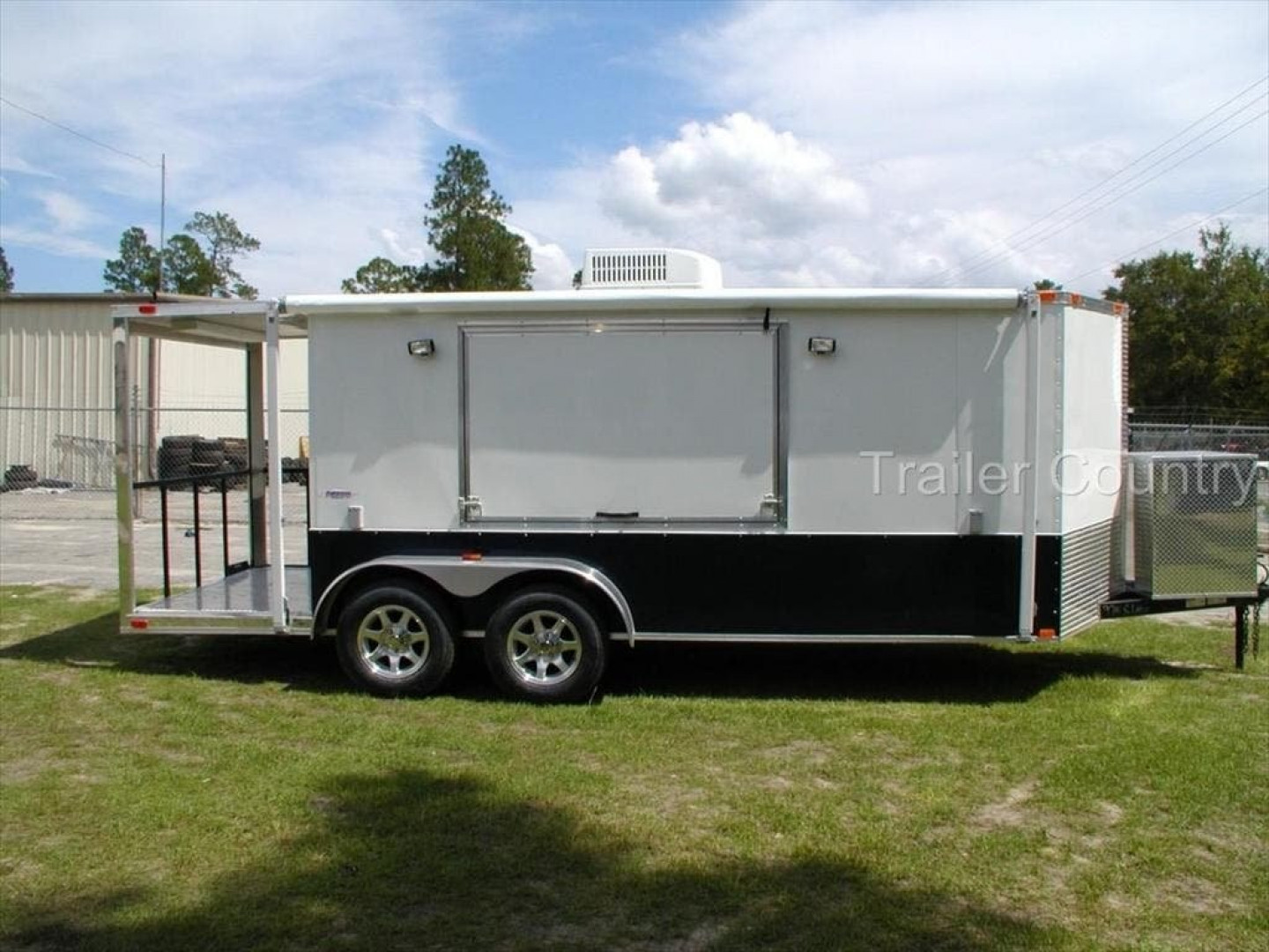 New NEW 7 X 14 + 4' Open Porch  TAIL GATE CONCESSION TRAILER LOADED W/ OPTIONS
