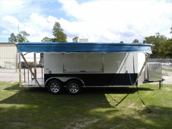 New NEW 7 X 14 + 4' Open Porch  TAIL GATE CONCESSION TRAILER LOADED W/ OPTIONS