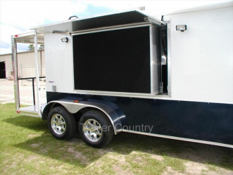 New NEW 7 X 14 + 4' Open Porch  TAIL GATE CONCESSION TRAILER LOADED W/ OPTIONS