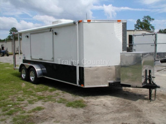 New NEW 7 X 14 + 4' Open Porch  TAIL GATE CONCESSION TRAILER LOADED W/ OPTIONS
