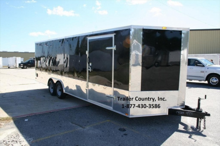 New 2026 NEW 8.5 x 24 Tandem Axle, V-Nosed Enclosed Motorcycle, Landscape, ATV Trailer