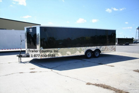 New 2026 NEW 8.5 x 24 Tandem Axle, V-Nosed Enclosed Motorcycle, Landscape, ATV Trailer