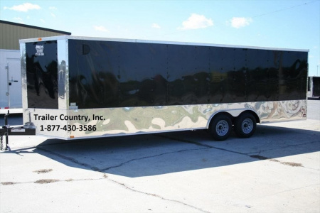 New 2026 NEW 8.5 x 24 Tandem Axle, V-Nosed Enclosed Motorcycle, Landscape, ATV Trailer