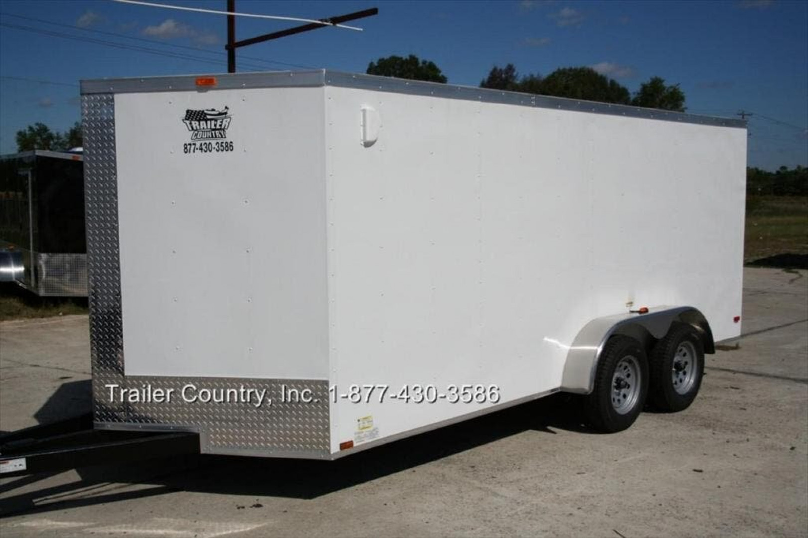 New Brand New 7 X 16 Tandem Axle, V-Nosed Enclosed Motorcycle Cargo Trailer