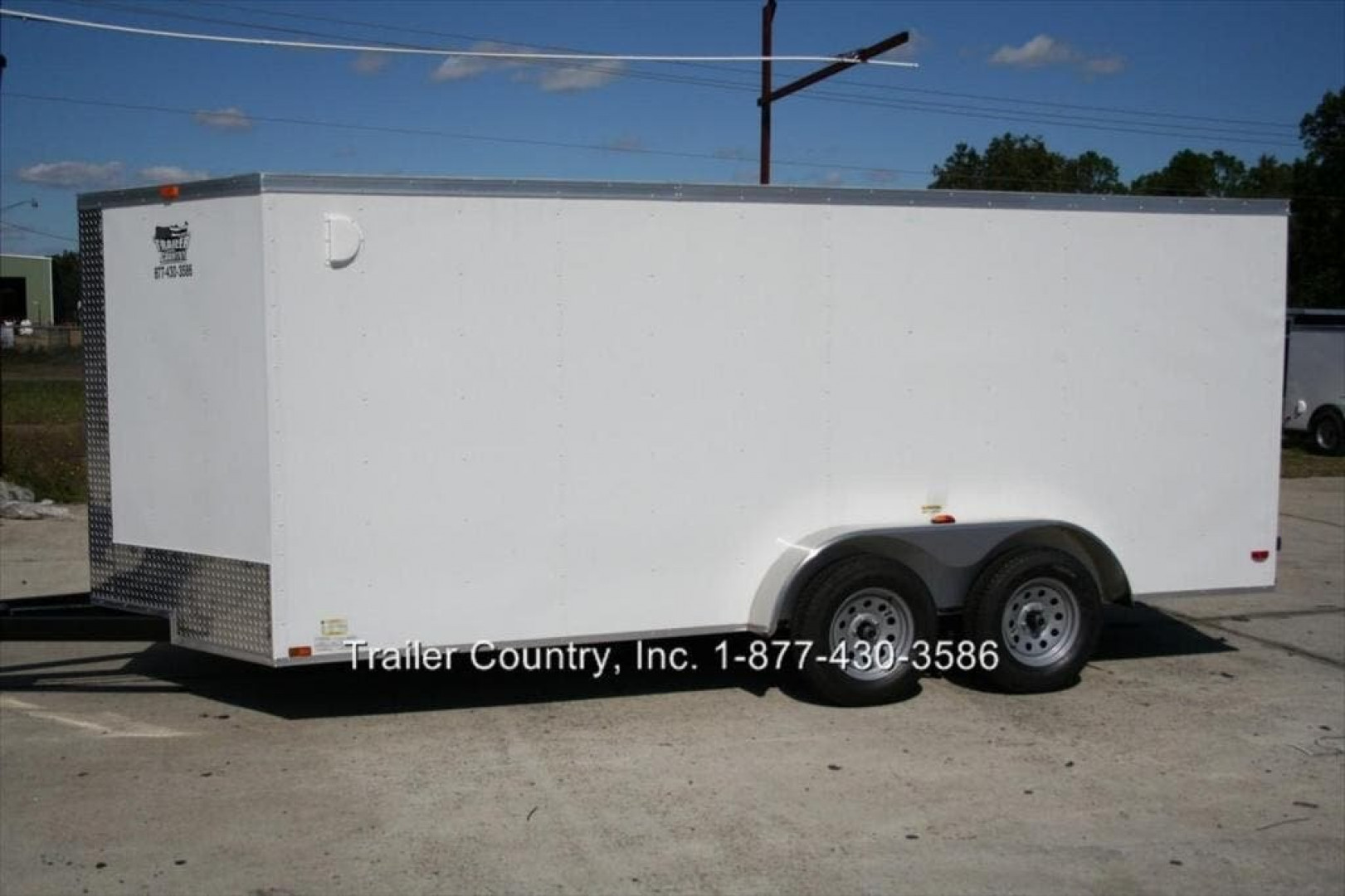 New Brand New 7 X 16 Tandem Axle, V-Nosed Enclosed Motorcycle Cargo Trailer