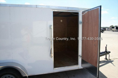 New Brand New 7 X 16 Tandem Axle, V-Nosed Enclosed Motorcycle Cargo Trailer