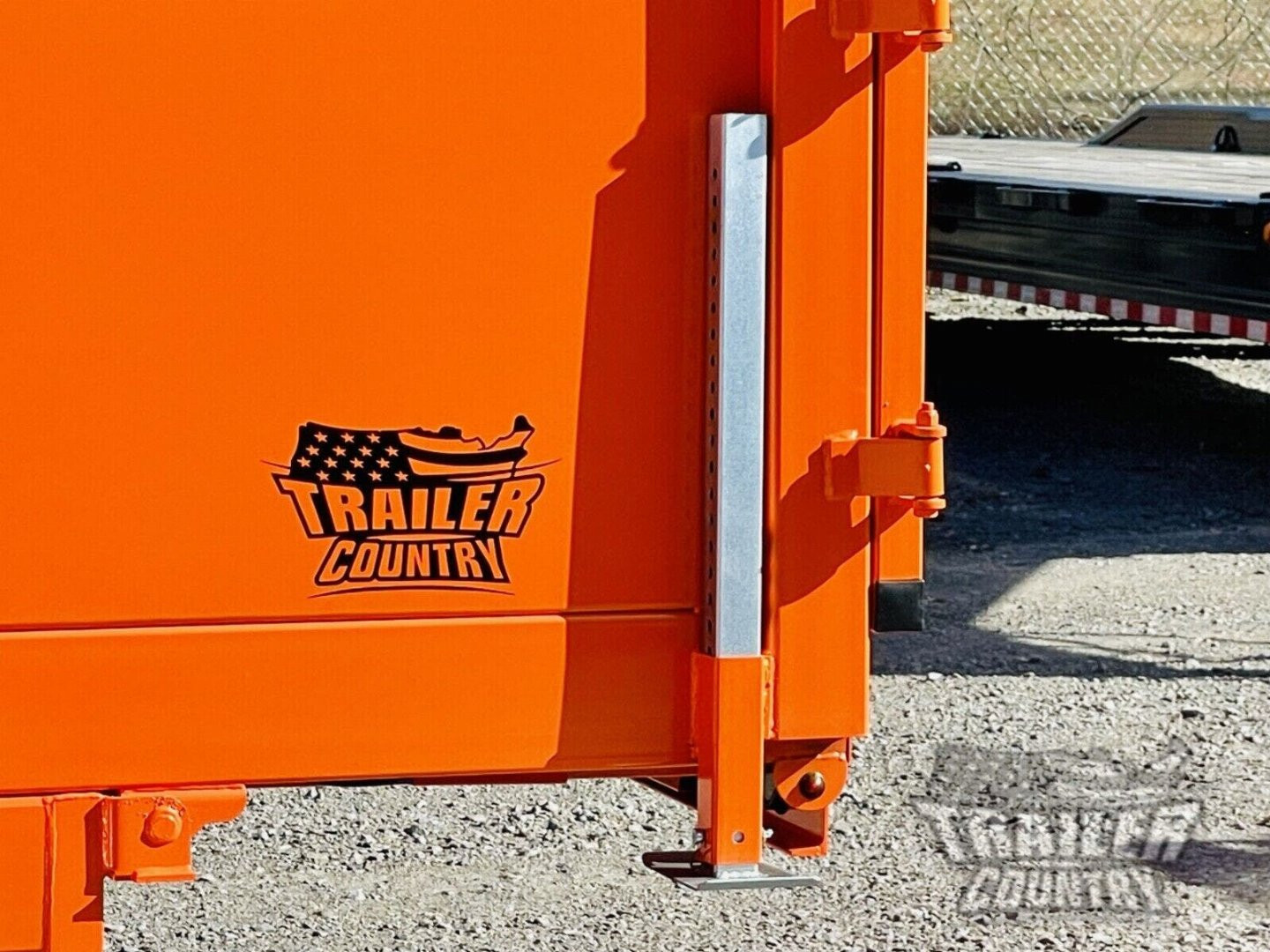 New NEW 7' x 16'  Hydraulic Dump Trailer w/ 48" High Sides, 1 Piece Floor **ORANGE**