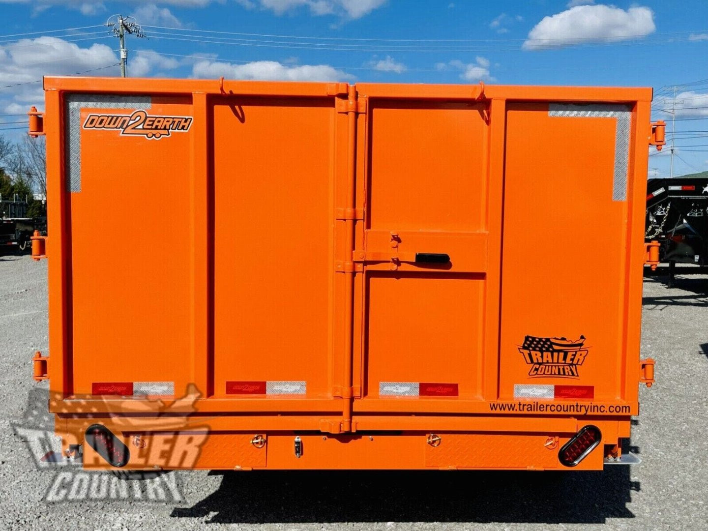 New NEW 7' x 16'  Hydraulic Dump Trailer w/ 48" High Sides, 1 Piece Floor **ORANGE**