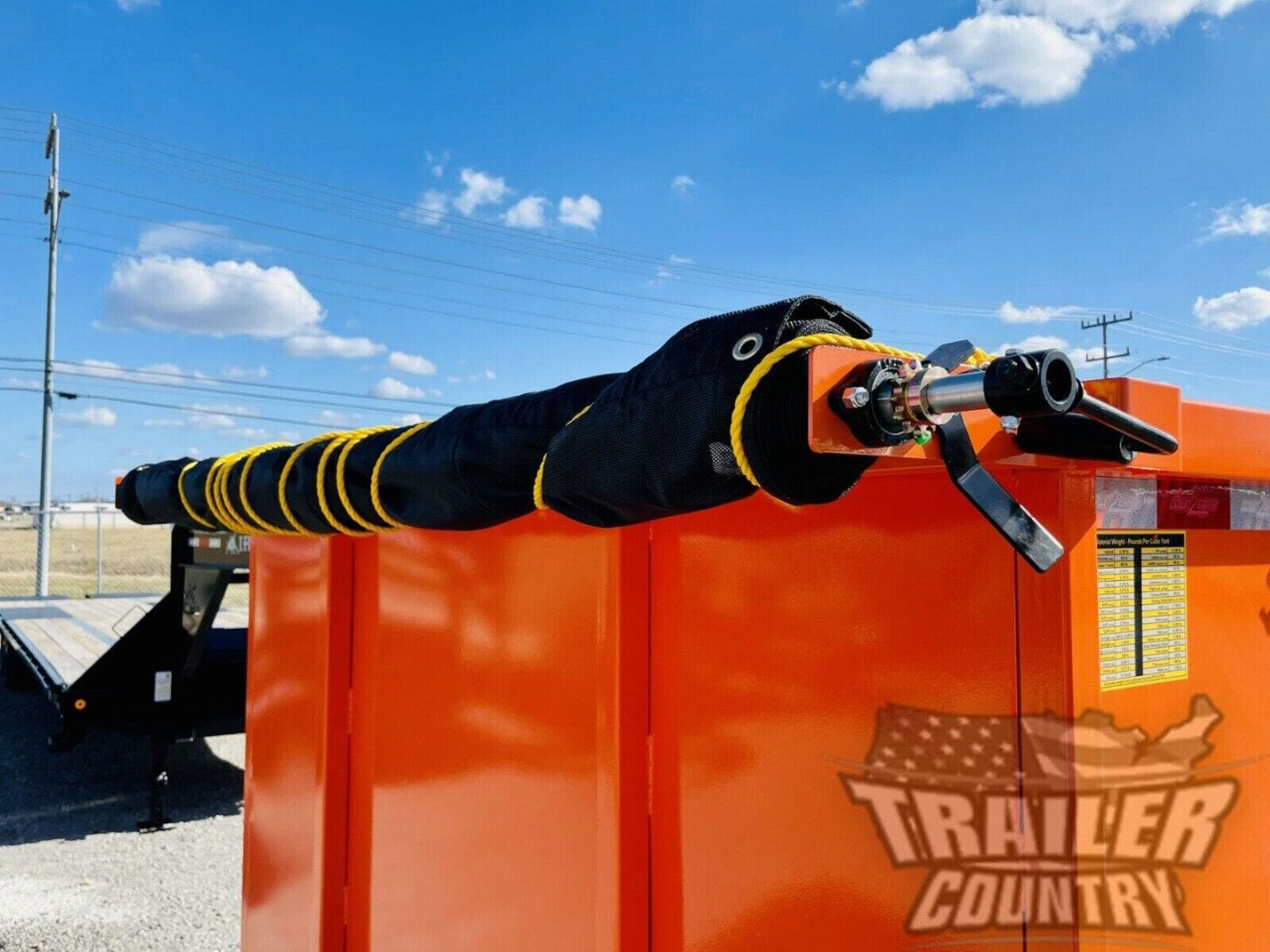 New NEW 7' x 16'  Hydraulic Dump Trailer w/ 48" High Sides, 1 Piece Floor **ORANGE**